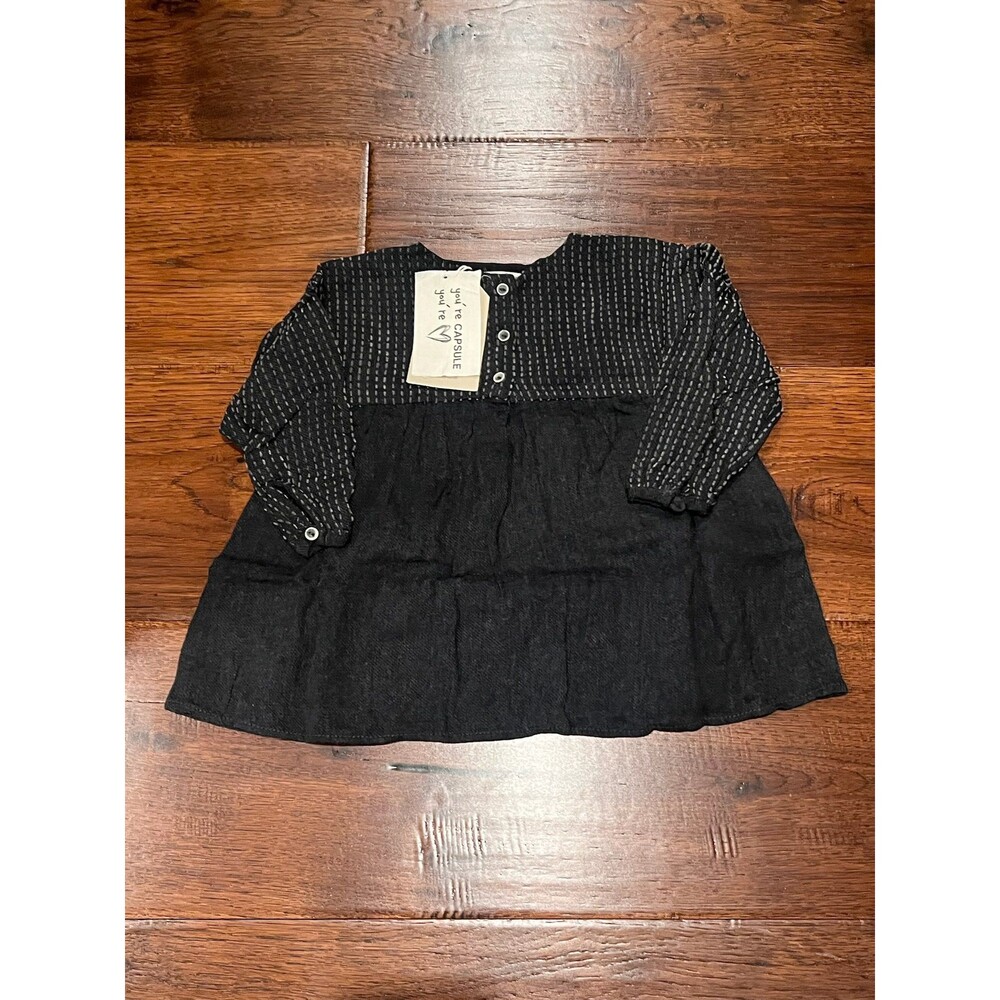NWT!! Zara BabyGirl Black Dress 9/12 Months 100% Cotton